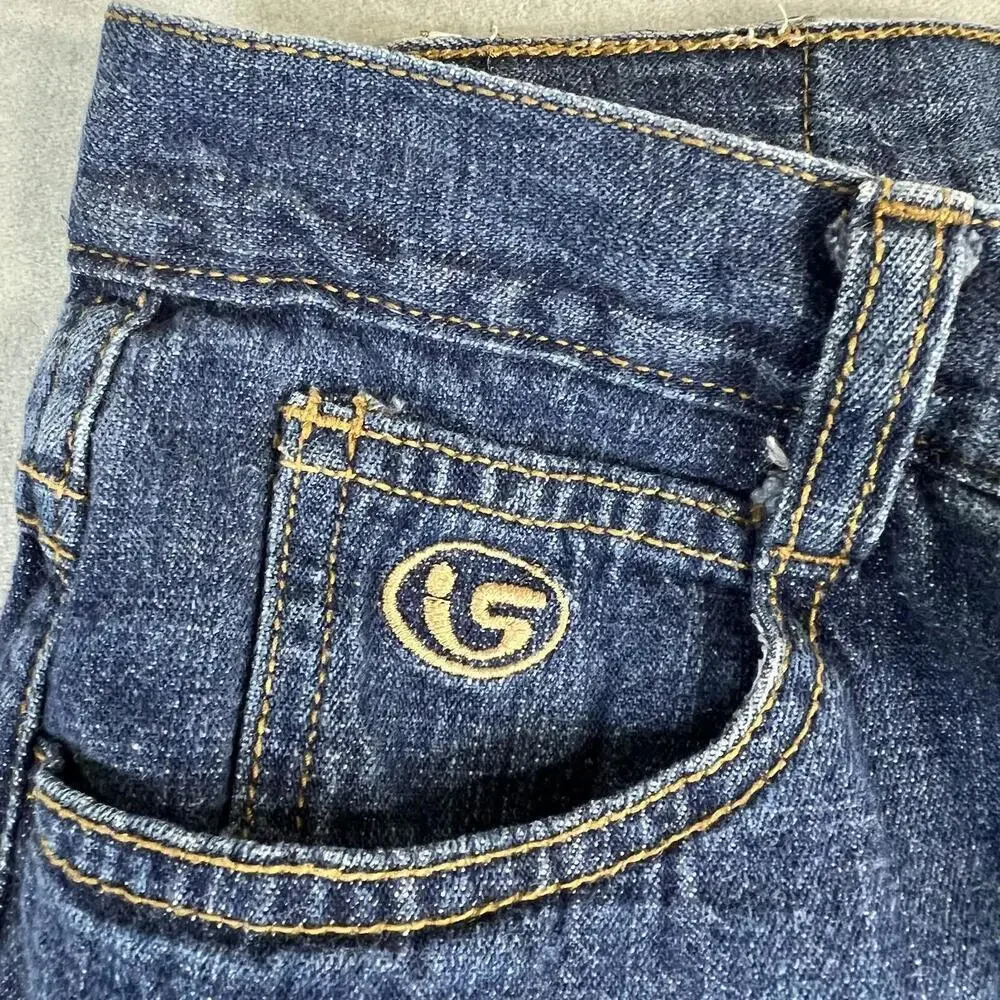 Vintage Y2K IS Girl Interstate Double Leg Baggy Jeans Womens 11 Blue Made in USA - Picture 8 of 10